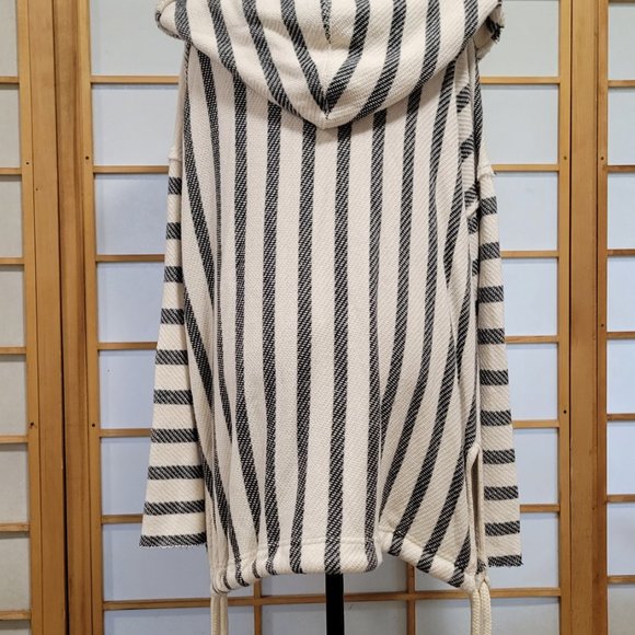 NWT Free People Cozy Oversized Striped Sweater Hoodie Kangaroo Pocket - Small S - Picture 5 of 9